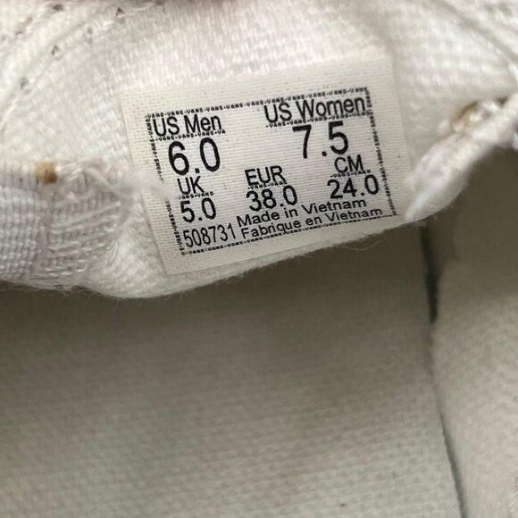 Vans White Classic Slip-On Canvas Sneakers | Size 7.5 - Picture 5 of 10